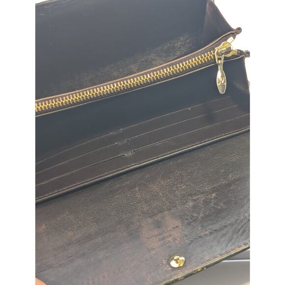 Auth Louis Vuitton Monogram Vernis Sarah Long Wallet Amarante Purple - Picture 4 of 10